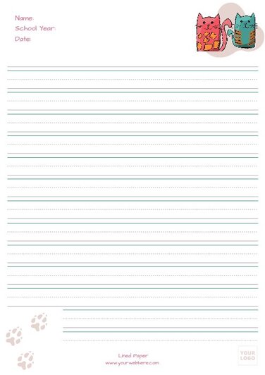 Edit a lined paper for elementary school