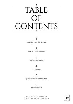 Table of Contents Design Templates