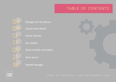 Table of Contents Design Templates