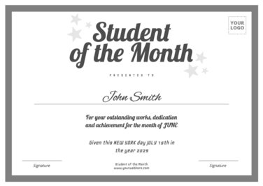 Edit a student of the month design