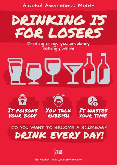 Edit a poster on drinking alcohol