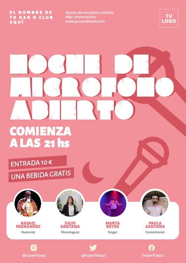 Edita un folleto de Open Mic