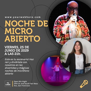 Edita un folleto de Open Mic
