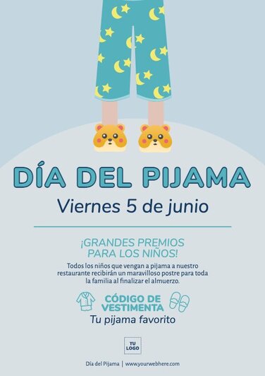 Edita un poster del Día del Pijama
