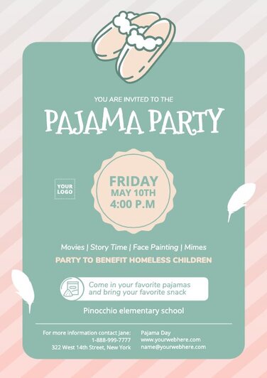 Editable Pajama Day Flyer designs