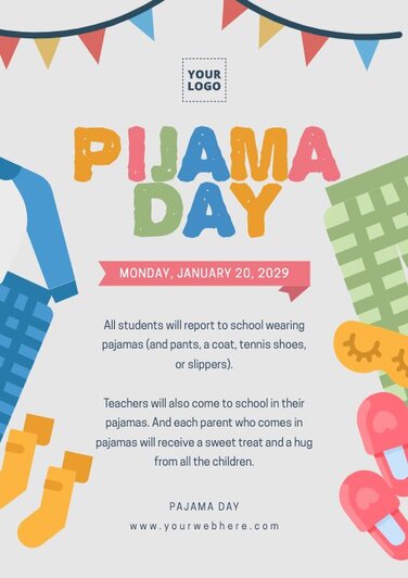 Editable Pajama Day Flyer Designs