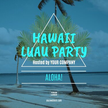 Een uitnodiging met Hawaï-thema bewerken