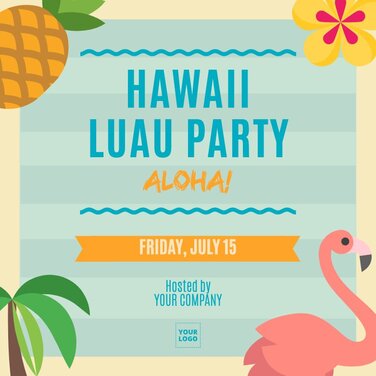 Modifier une invitation sur le thème d'Hawaï