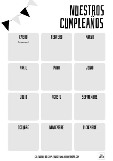 Edita un calendario para cumpleaños