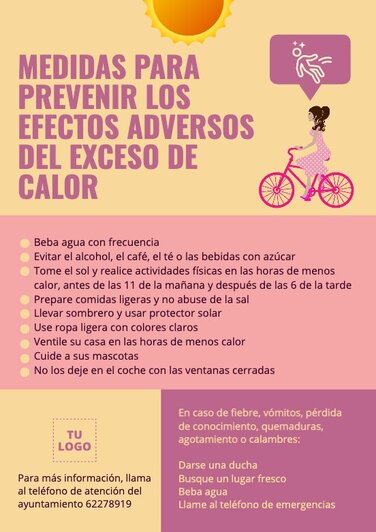 Carteles De Consejos Para El Calor Para Editar