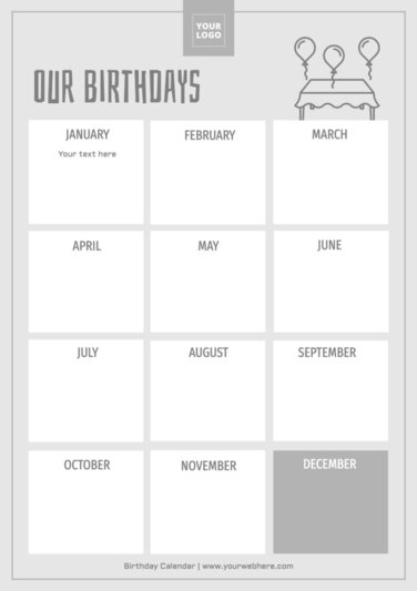 Edit a birthday list template