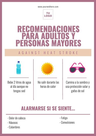 Carteles De Consejos Para El Calor Para Editar