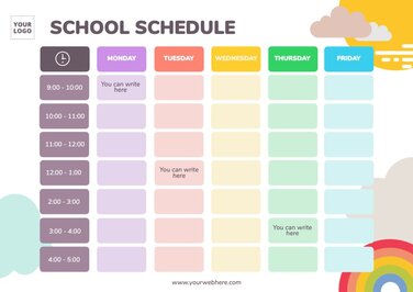 Crie um horário escolar