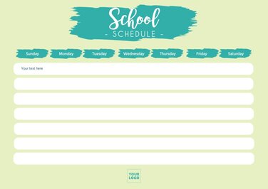 Online editable templates for school schedules