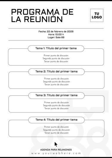 Edita una agenda de reunión