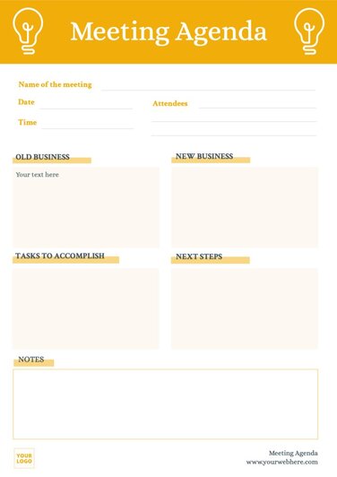 Customize a Meeting Agenda Template Online