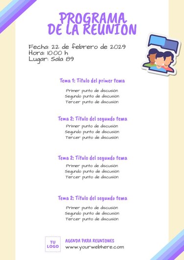 Edita una agenda de reunión
