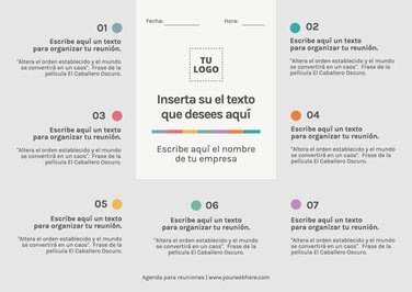 Edita una agenda de reunión