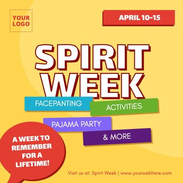 Free Editable Spirit Week Poster Templates