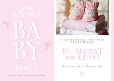 Babyparty-Einladungsvorlagen zum Anpassen online