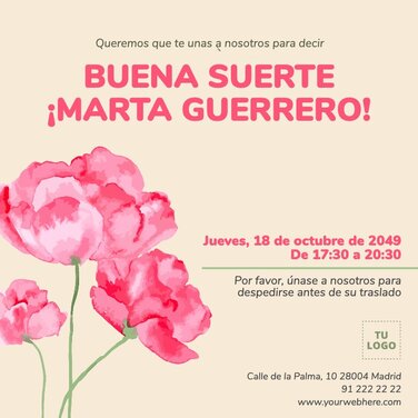 Edita un diseño de despedida