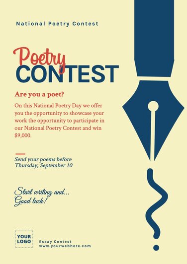 Edit a writing contest poster