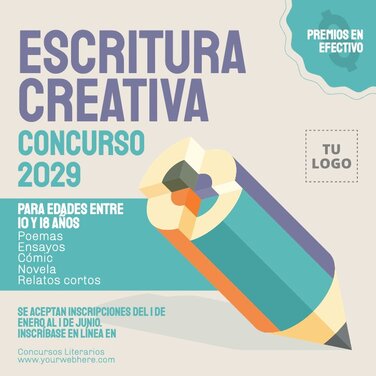 Edita un banner para certamen literario