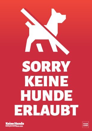 Bearbeite ein Tierverbots Schild