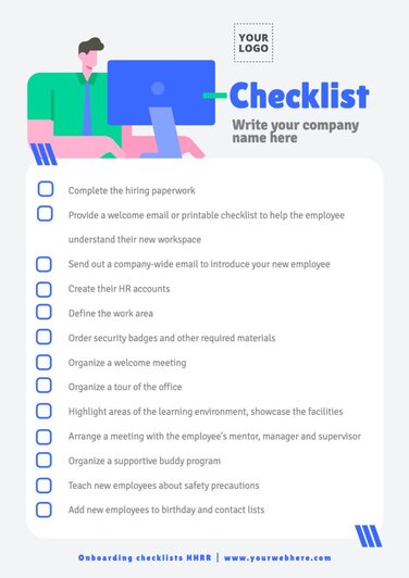 Edit a new hire checklist template