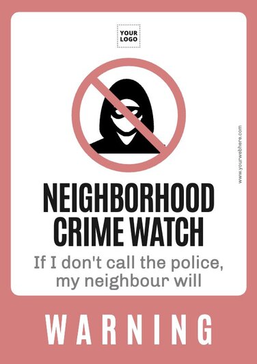 Create online warning Neighborhood Watch signs