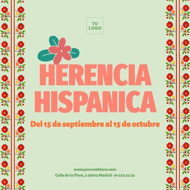 Plantillas De Herencia Hispana Personalizables Gratis