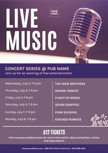 Edit a live concert flyer