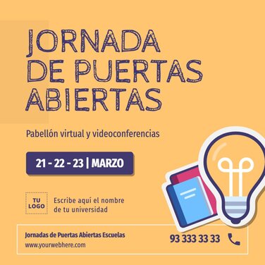 Flyers De Jornada De Puertas Abiertas Para Escuelas