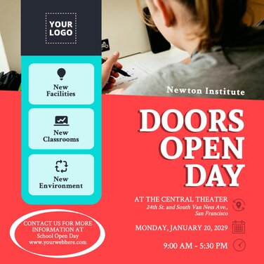 Bearbeite einen Flyer für den Tag der offenen Tür