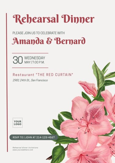 Edit a Rehearsal Dinner template