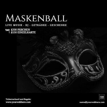 Bearbeite eine Vorlage für einen Maskenball