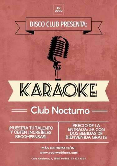 Flyers para fiestas de Karaoke editables