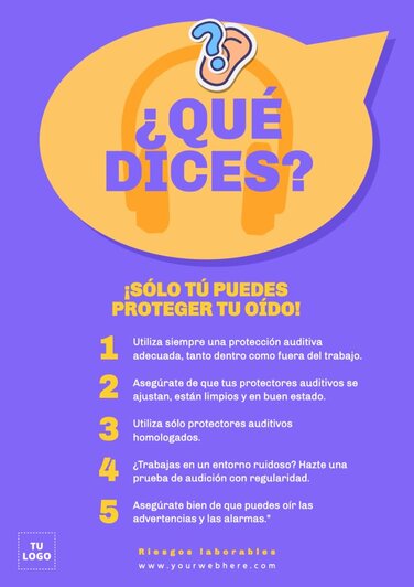 Edita un cartel de riesgos laborales