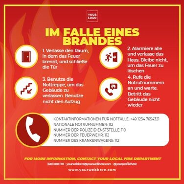 Bearbeite ein Brandschutz Poster