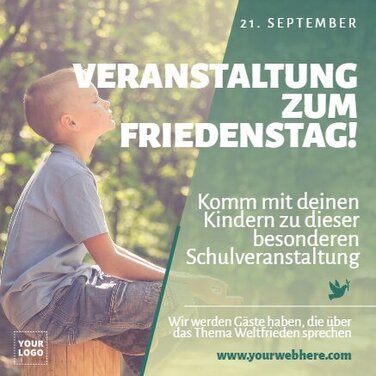 Bearbeite eine Friedenstag Vorlage