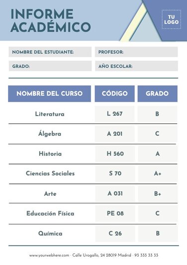 Edita un boletín de notas para alumnos