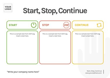 Free Start Stop Continue Templates