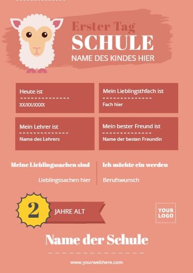 Bearbeite eine Vorlage für Einschulungen