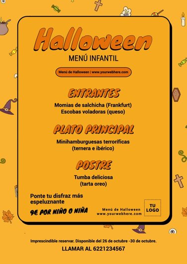 Edita un menú para halloween