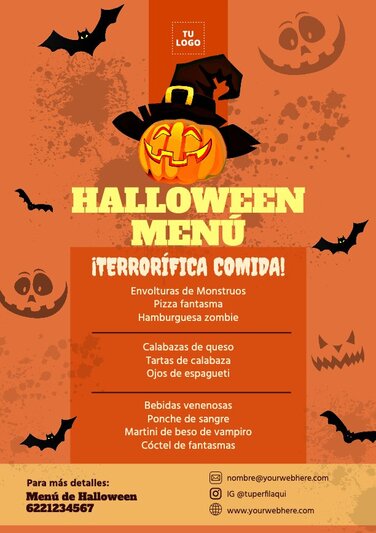 Edita un menú para halloween