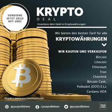 Bearbeite eine Vorlage für Kryptowährungen