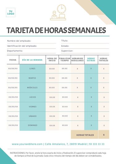 Edita una Hoja de Control Horario