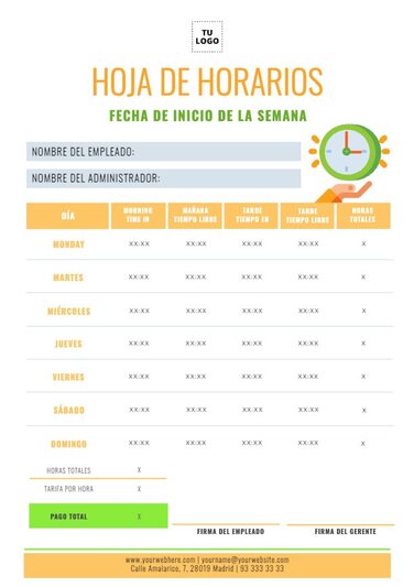 Edita una Hoja de Control Horario