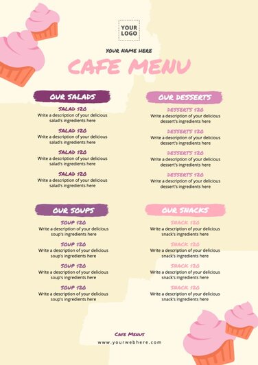 Modifier le design d'un menu de café