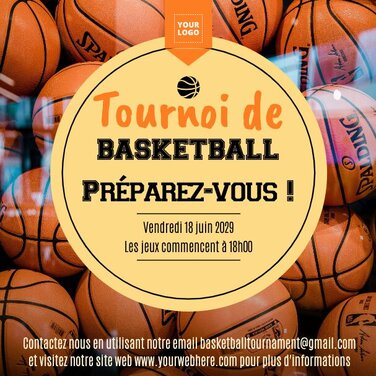 Personnalisez des modèles de basket-ball et créez des dépliants et des ...